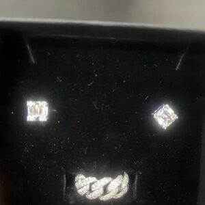 Elegant Silver VVS Earrings and VVS Ring Set